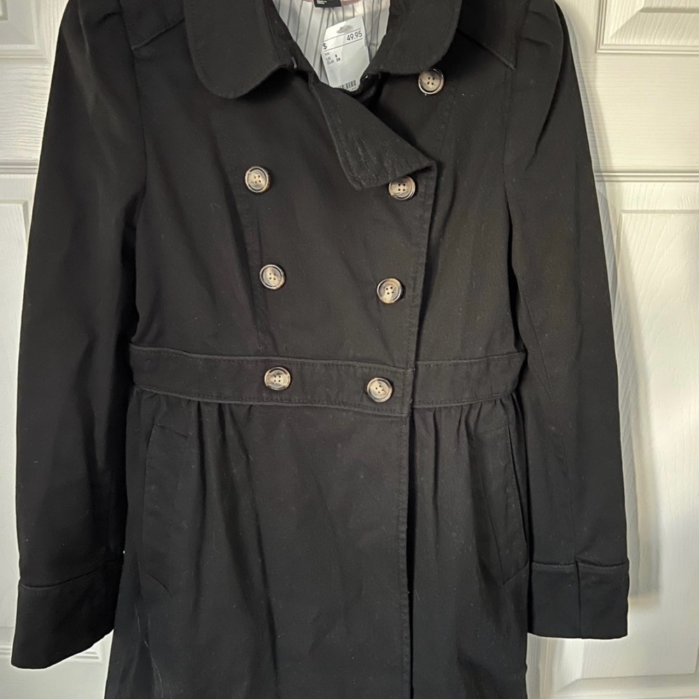 Black Double-Breasted Coat - Picture 2 of 4